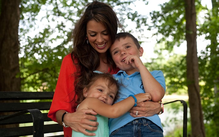 Crystal Davis with her son, Cash, and daughter, Lucy. Photo by Brandon Thibodeaux.