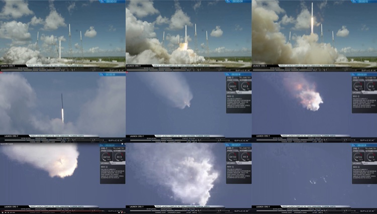 A series of screenshots depicts the failed SpaceX CRS-7 mission on June 28, 2015.